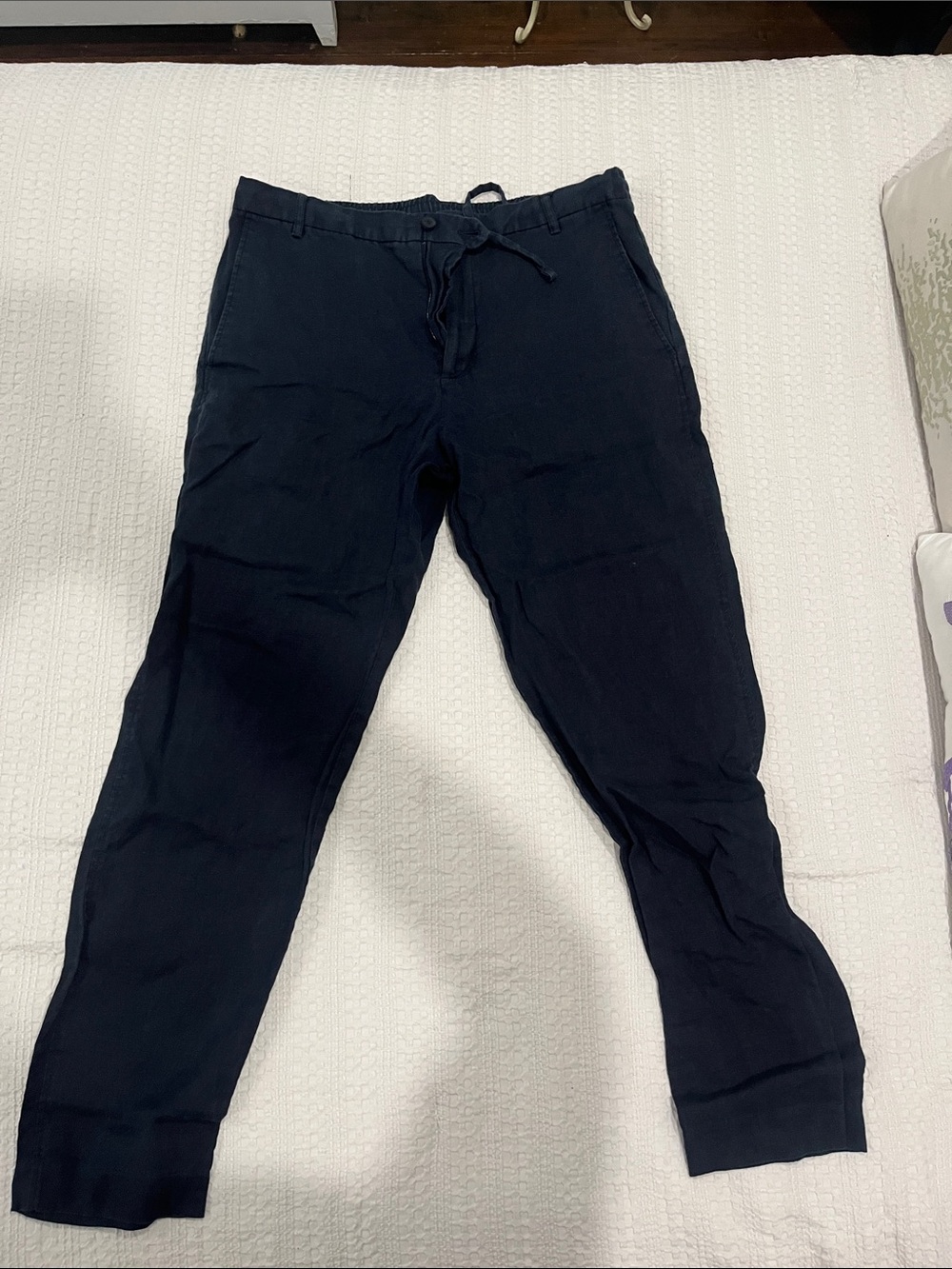Men's Blue Linen Pants